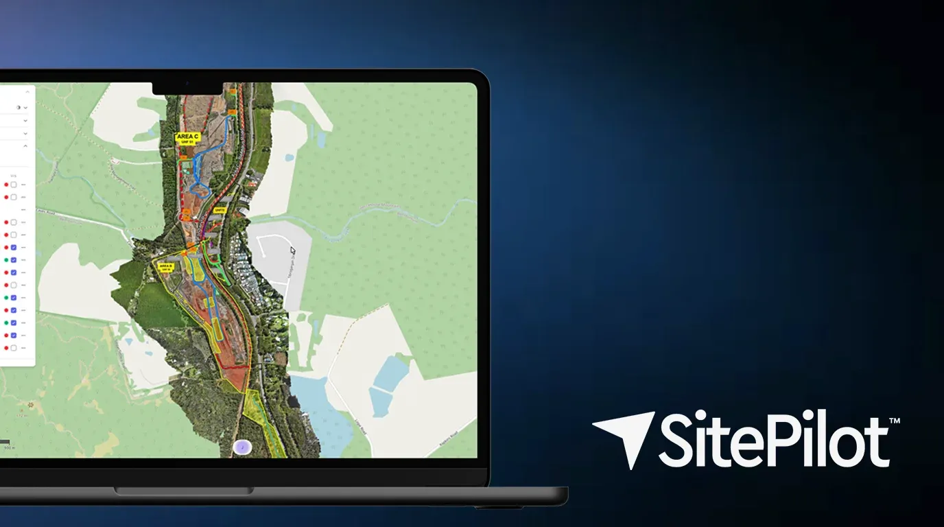 image of mapping software running on a laptop